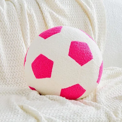 Miniatura 10 de Uvvyui Almohada de fútbol de fútbol, redonda, estética, decoración del hogar, almohada decorativa suave para fútbol, pelota deportiva de fútbol, Azul