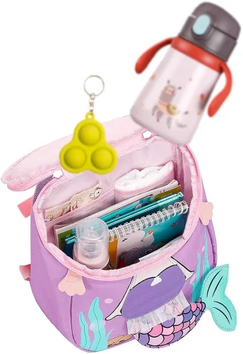 Miniatura 3 de BLUBOON Mochila para niños pequeños para niñas linda mochila preescolar 3D bolsa de libros para niños pequeños