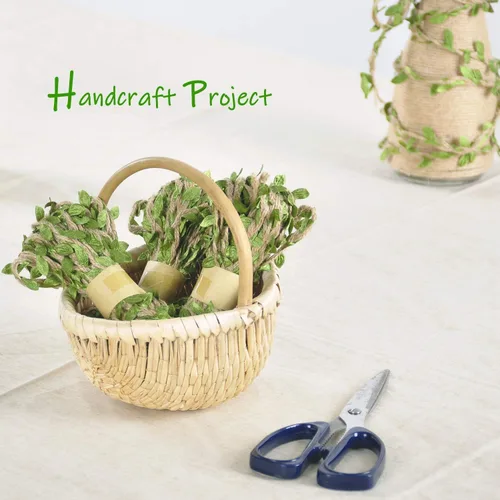 Miniatura 9 de Naidiler Cordel de cinta de hoja de arpillera de 32 pies para manualidades para safari, selva, fiesta de hadas, baby shower de bosque, decoración
