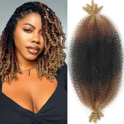 Miniatura 13 de Marley Twist - Cabello trenzado de 10 pulgadas, cabello trenzado preseparado y afro trenzado, 8 paquetes para rastas sintéticas desgastadas