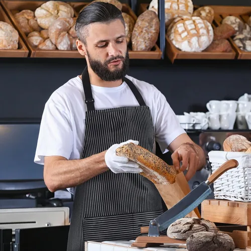 Miniatura 6 de Handepo 4 Piezas Delantales de Cocina con Bolsillos Delantales Ajustables Impermeables para Hornear para Mujeres Hombres Chef BBQ Regalo de Navidad