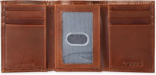 Miniatura 40 de Levi's Billetera triple para hombre, elegante y delgada, incluye ventana de identificación y tarjetero de crédito