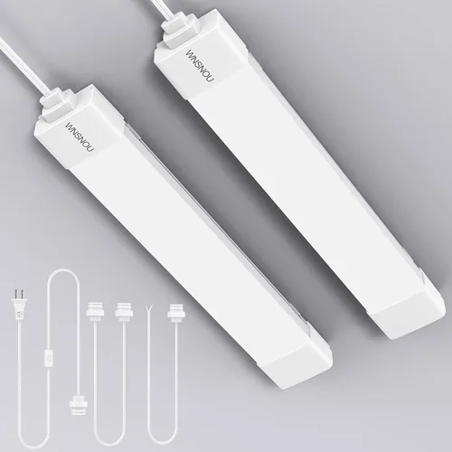 Miniatura 10 de WNSNOU Lámpara de Tubo LED con Enchufe, Luz Utilitaria de Tienda de 1.4 pies, 1800 LM, 5000 K, Luz de Gabinete Enlazable para Garaje, Cocina, Baño