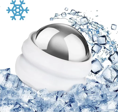 Miniatura 6 de Bola de rodillo de masaje frío, bola de masaje de acero inoxidable para alivio de terapia de frío y calor, rodillo de bola de hielo para músculos