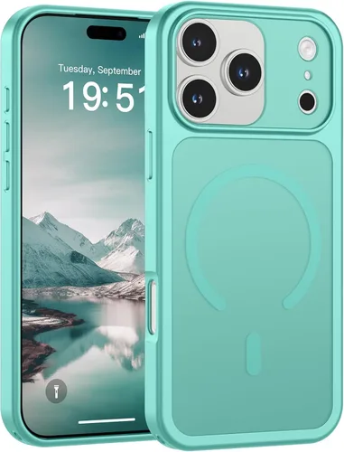 Miniatura 39 de SUPFINE Funda magnética para iPhone 11 Pro Max (compatible con MagSafe) (protección contra caídas de grado militar), delgada, translúcida mate, a