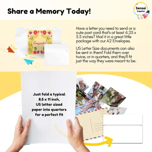 Miniatura 3 de 110 sobres de invitación blancos de 4 3/4 x 5 ¾ – A2 – para invitaciones de boda, RSVP, tarjetas de felicitación, correo de almacenamiento de fotos