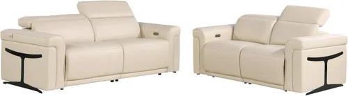 Miniatura 15 de Blackjack Furniture Mario - Sofá biplaza reclinable de cuero italiano de grano superior con reposacabezas y asientos ajustables, cargadores USB