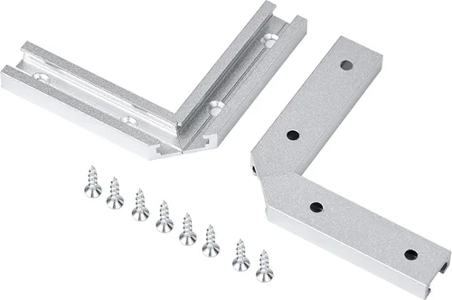 Miniatura 3 de T Track Kit de intersección de 3 pulgadas con tornillos para madera, perfil de doble corte con orificios de montaje preperforados, carpintería