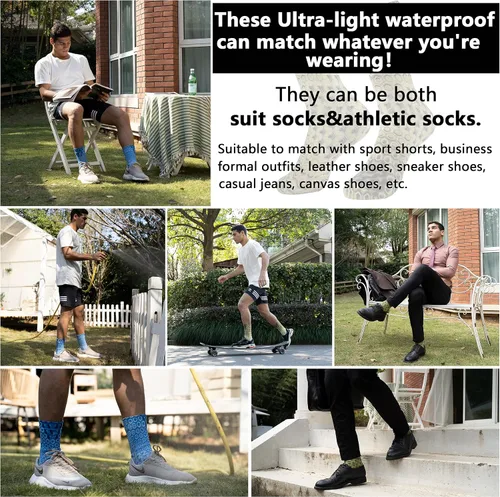 Miniatura 5 de RANDY SUN Ultra-thin Golf Waterproof Socks, Breathable Men's Women's Sports Mid Calf Socks 1&2 Pairs