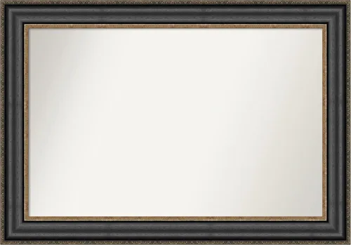 Miniatura 645 de Amanti Art Espejo personalizado, espejo de baño negro puente, espejo de pared o espejo de tocador de baño sobre el fregadero (26 x 26 pulgadas)