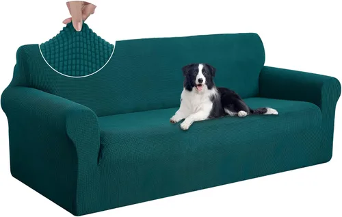 Miniatura 48 de U-NICE HOME Funda elástica para sofá, lavable, protector de muebles para sofá de 3 cojines, apta para mascotas (sofá, gris)