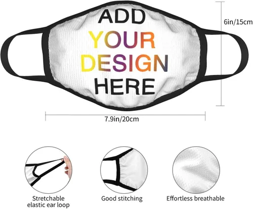 Miniatura 4 de Máscara de bandana para la cara con texto personalizado con imagen de texto personalizado Funda de cuello transpirable personalizable