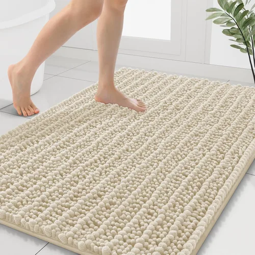 Miniatura 244 de Smiry Alfombras de Baño 24x16 pulgadas, Alfombras de Baño de Chenilla Extra Suaves y Absorbentes, Respaldo de Goma Antideslizante, Lavable a Máquina