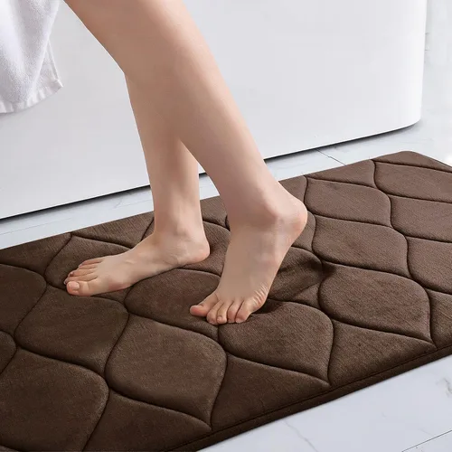 Miniatura 14 de Colorxy - Alfombra de baño de espuma viscoelástica, ultrasuave y antideslizante, absorbe el agua, lavable a máquina, tapete para suelos de ducha