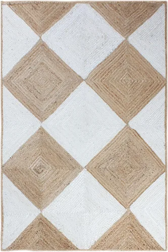 Miniatura 12 de Natural Jute Collection - Alfombra cuadrada de 3 x 3 pies, alfombra de yute trenzada a cuadros multicolor de 0.27 pulgadas de grosor, ideal