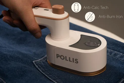 Miniatura 5 de Pollis Plancha y Vaporizador Portátil 2 en 1 para Ropa, Fácil para Viajar y Dormitorio, Diseño Ligero, Tecnología Giratoria de 180 Grados, Tanque