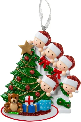 Miniatura 2 de Adorno de Navidad Familiar 2025 – Adorno Personalizado para Familias – Adorno Familiar Personalizado que Se Asoma – Decoración de Árbol Navideño