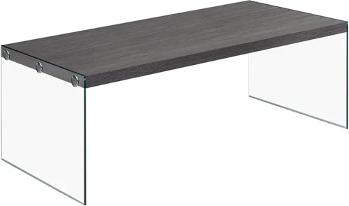 Miniatura 6 de Mesa de café, mesa de cóctel de vidrio templado, Madera, gris
