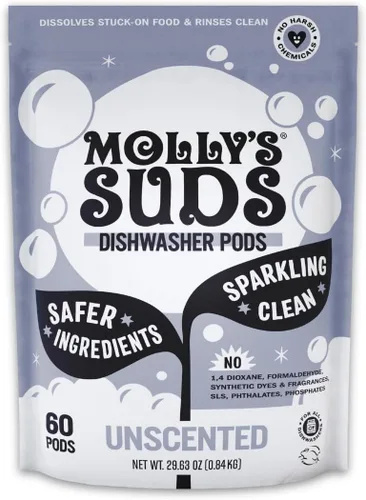 Miniatura 10 de Molly's Suds Polvo para Lavavajillas Detergente Limpio para Lavavajillas, Corta la Grasa y Enjuaga Limpio (Sin Residuos) para Platos Relucientes
