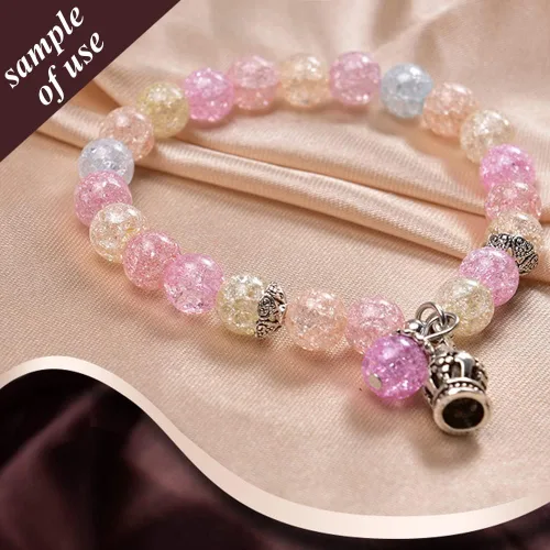 Miniatura 8 de RUBYCA Surtido de cuentas de cristal checo de Druk Crackle redondas mixtas para la fabricación de joyas (0.157 in, 50 unidades)