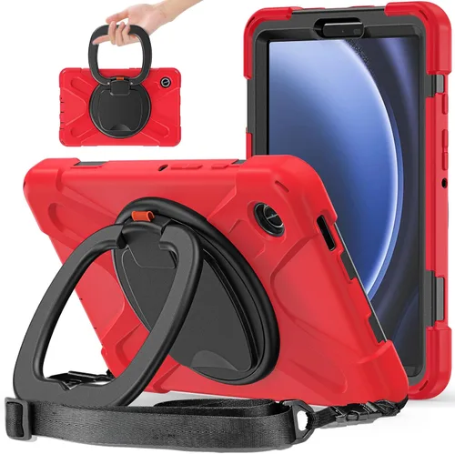 Miniatura 69 de 360 Rotation Case for Galaxy Tab ActivePro/Tab Active4 Pro/Active 5 Pro 10.1" Sturdy Cover Rotate Ring Stand Shoulder Carrying Strap Hand Strap