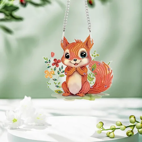 Miniatura 13 de Tontut Decoraciones colgantes Kits de pintura de diamantes, colgante de ventana DIY mariposa flor pintura de diamante, forma especial diamantes arte