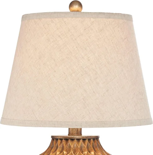 Miniatura 7 de 360 Lighting Buckhead - Juego de 2 lámparas de mesa pequeñas de estilo tradicional de 22 pulgadas de alto, urna geométrica de bronce cálido