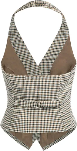 Miniatura 2 de Belle Poque Chaleco vintage para mujer, cuello halter, con botones, chalecos elegantes