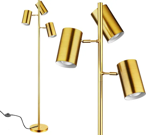 Miniatura 10 de Ldeco lámpara de pie de árbol con 3 luces de 9W, bombillas LED E26, lámpara de pie alta y negra con 3 luces ajustables y giratorias, lámpara de pie