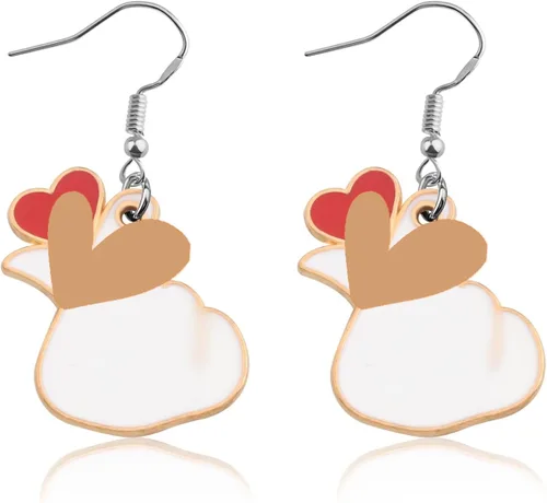 k-Drama Gifts k Drama Pendientes Regalo Para Fans Kpop Coreano Dedo Corazón Joyería Kpop Joyería
