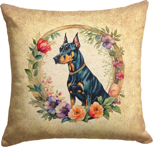 Miniatura 26 de Caroline's Treasures DAC2072PW1414 Affenpinscher and Flowers - Almohada decorativa de tela, lavable a máquina, para interiores y exteriores