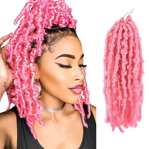 Miniatura 19 de Niseyo 6 paquetes de trenzas de ganchillo suaves de mariposa de 10 pulgadas, hechas a mano, preenlazadas, color negro oscuro, trenzas de mariposa