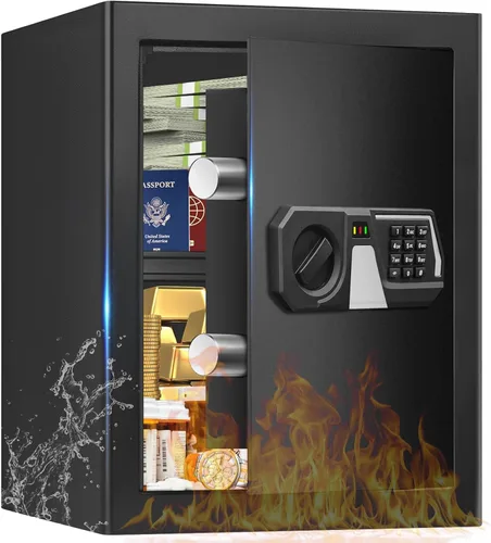 Miniatura 15 de Cajas fuertes grandes de 3.4 pulgadas para uso doméstico, caja de seguridad digital para el hogar, impermeable, con teclado programable, llaves