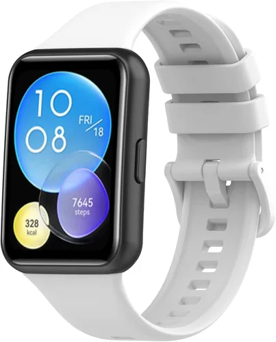 Senter Correas de repuesto de goma suave de liberación rápida para Huawei Watch Fit 2 Smart Watch Blanco
