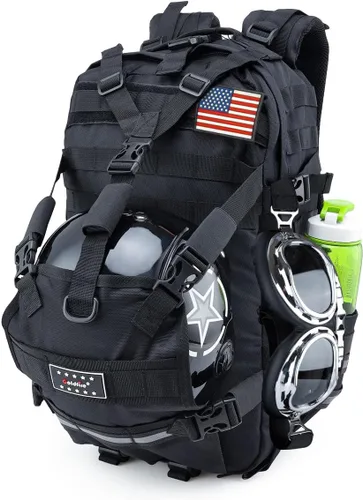 Mochila de motocicleta para hombre, para casco de equitación, mochilas con portador de sombrero/almacenamiento, impermeable, bolsa de viaje de gran