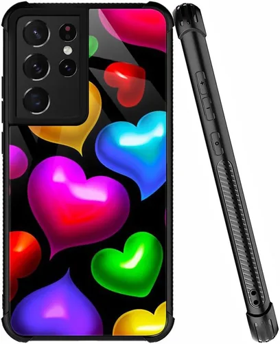 Miniatura 8 de ZHEGAILIAN Funda compatible con Samsung Galaxy S22 Ultra, funda de vidrio orgánico para niñas, mujeres y hombres, diseño de cuatro esquinas, Cabeza