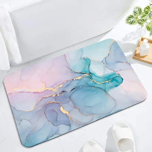 Miniatura 17 de Gibelle Alfombra de baño súper absorbente, de secado rápido, delgada, para debajo de la puerta, antideslizante, parte trasera de goma, para frente