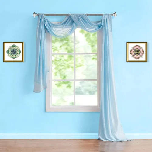 Warm Home Designs Cortinas transparentes con ojales para habitación, cocina, habitación de los niños o sala de estar, 2 paneles con volados, de 54
