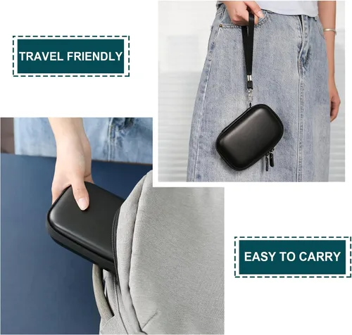 Miniatura 6 de Estuche rígido de viaje para cámara digital Kodak Printomatic a todo color, funda protectora con bolsillo de malla para cable USB, papel Negro