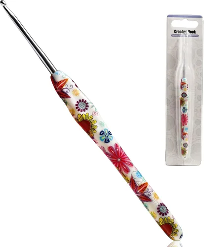 Miniatura 12 de Gancho de Crochet de 2.25mm, Mango Ergonómico para Manos con Artritis, Agujas de Tejer Extra Largas de Goma Suave para Principiantes y Tejido