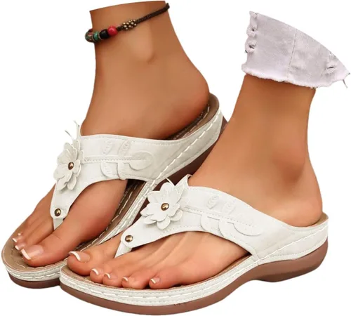 Miniatura 5 de Sandalias ortopédicas para mujer con soporte de arco, sandalias informales para playa, verano, caminar, viajes, cómodas sandalias planas para mujer