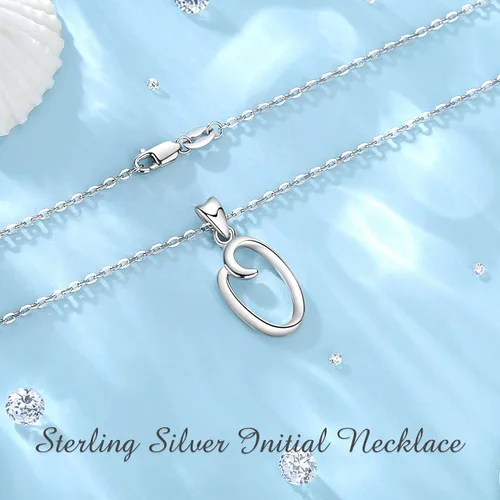 Miniatura 184 de EUDORA Collares de plata esterlina con inicial para mujer, regalos clásicos de 26 letras sin cuello para niñas, hermana, madre hija, cadena de 18