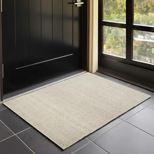 Miniatura 12 de GRUHUM Alfombra de pasillo de yute 2'6" x 8' pies, fibra natural, negra, rectangular, de yute, cuero, tejida a mano, estilo bohemio, para casa