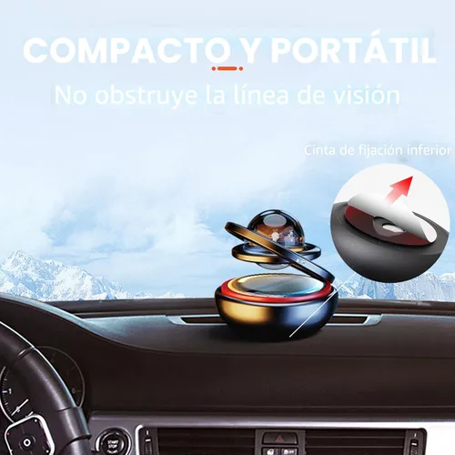 Miniatura 6 de Ambientador de aire para automóvil Kwak's, purificador de aire recargable giratorio con energía solar para tablero de interior del automóvil, Negro