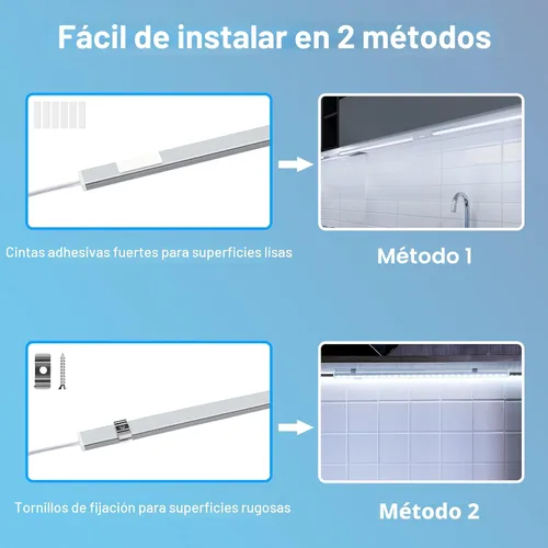 Miniatura 6 de Maylit Luces para debajo del gabinete enchufables, 3 piezas de iluminación ultra fina de 12 pulgadas para debajo del gabinete, luces súper Luz