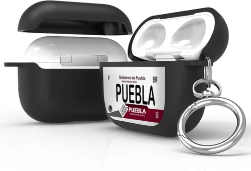 Funda protectora de silicona híbrida compatible con AirPods 3, AirPods de 3ª generación 2021 con llavero delgado de dos piezas a presión, color