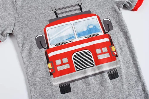 Miniatura 3 de Conjuntos de pijamas cortos de verano para niños grandes y pequeños, 100% algodón