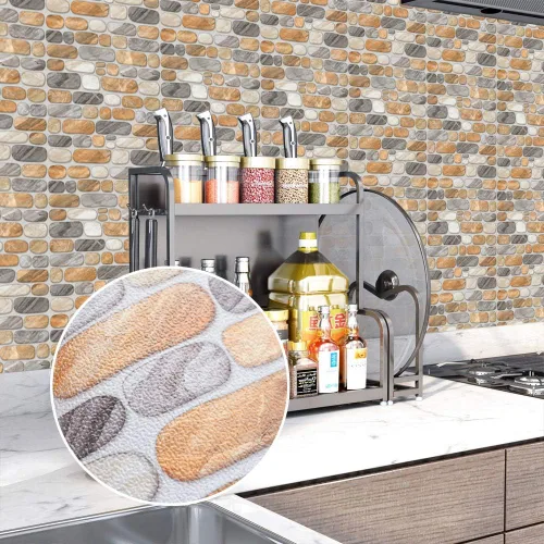 Miniatura 7 de AILEGOU Juego de 20 calcomanías para azulejos de despegar y pegar, vinilo impermeable, autoadhesivo, removible, para baño y cocina, 6 x 6 pulgadas
