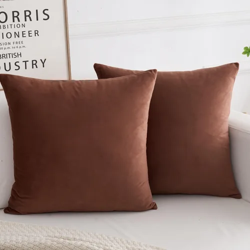 Miniatura 8 de Juego de 2 fundas de almohada decorativas de terciopelo, funda de cojín cuadrada suave para decoración del hogar para sala de estar, sofá o cama
