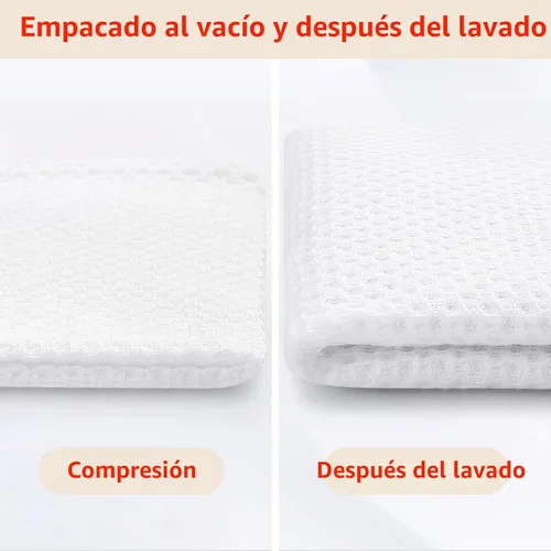 Miniatura 7 de Homaxy Trapos de cocina de 100% algodón, tejido de punto gofre, ultrasuaves, absorbentes y de secado rápido, 12 x 12 pulgadas, paquete de 6, blanco